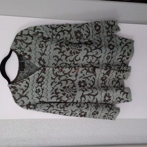 Brown/Mint Print Cardigan